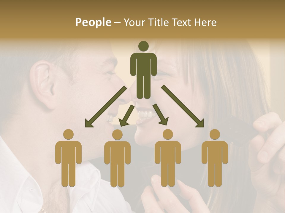 A Man And A Woman Eating A Chocolate Bar PowerPoint Template