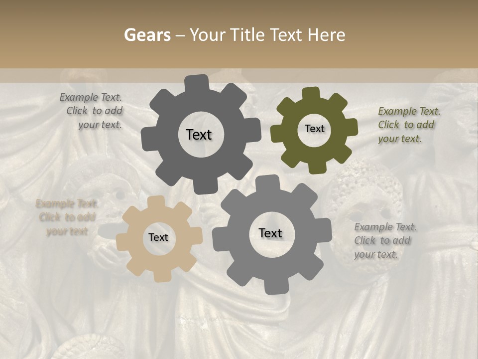 A Group Of People Standing Next To A Stone Wall PowerPoint Template