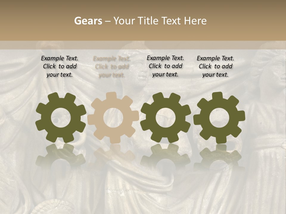 A Group Of People Standing Next To A Stone Wall PowerPoint Template