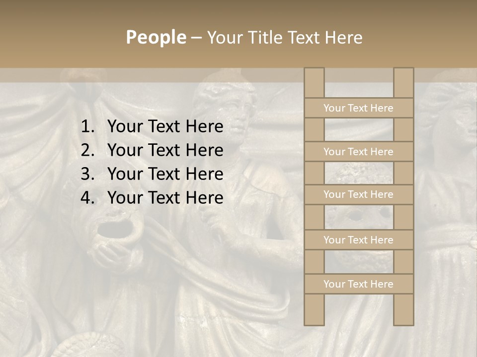 A Group Of People Standing Next To A Stone Wall PowerPoint Template