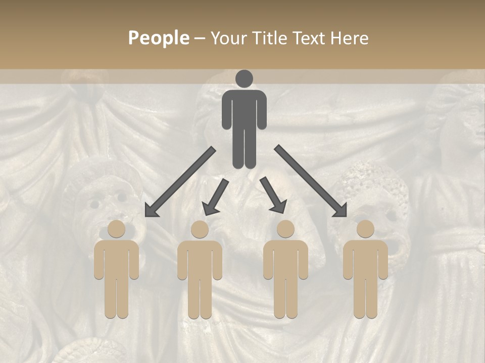 A Group Of People Standing Next To A Stone Wall PowerPoint Template