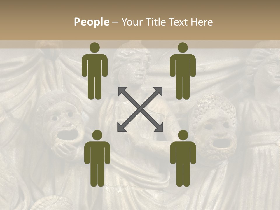 A Group Of People Standing Next To A Stone Wall PowerPoint Template