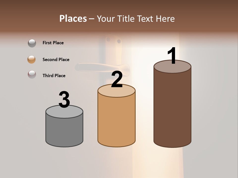 A Door Handle On A Door With A Light Coming Through It PowerPoint Template