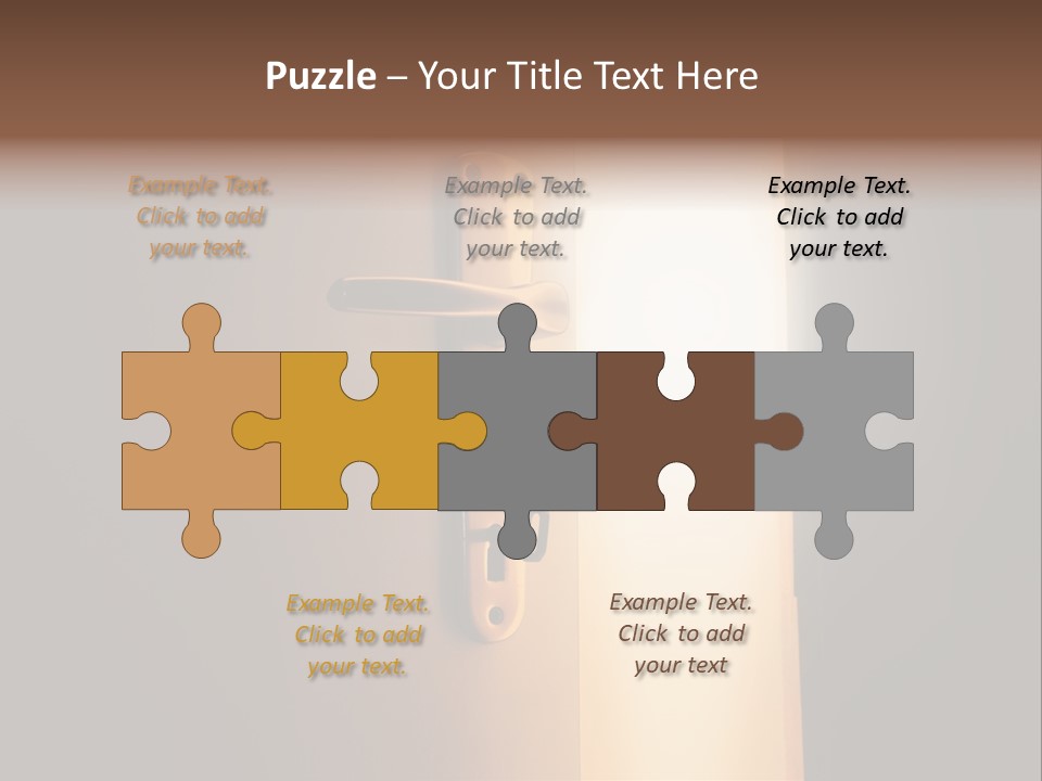 A Door Handle On A Door With A Light Coming Through It PowerPoint Template