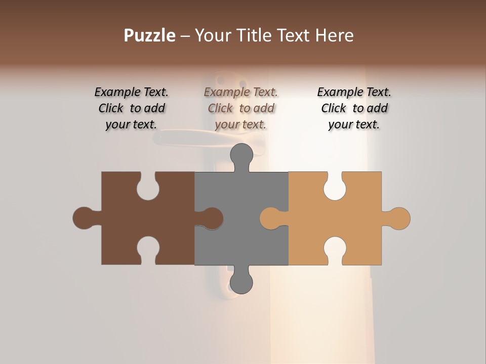 A Door Handle On A Door With A Light Coming Through It PowerPoint Template