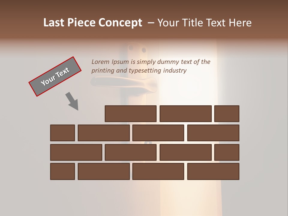 A Door Handle On A Door With A Light Coming Through It PowerPoint Template