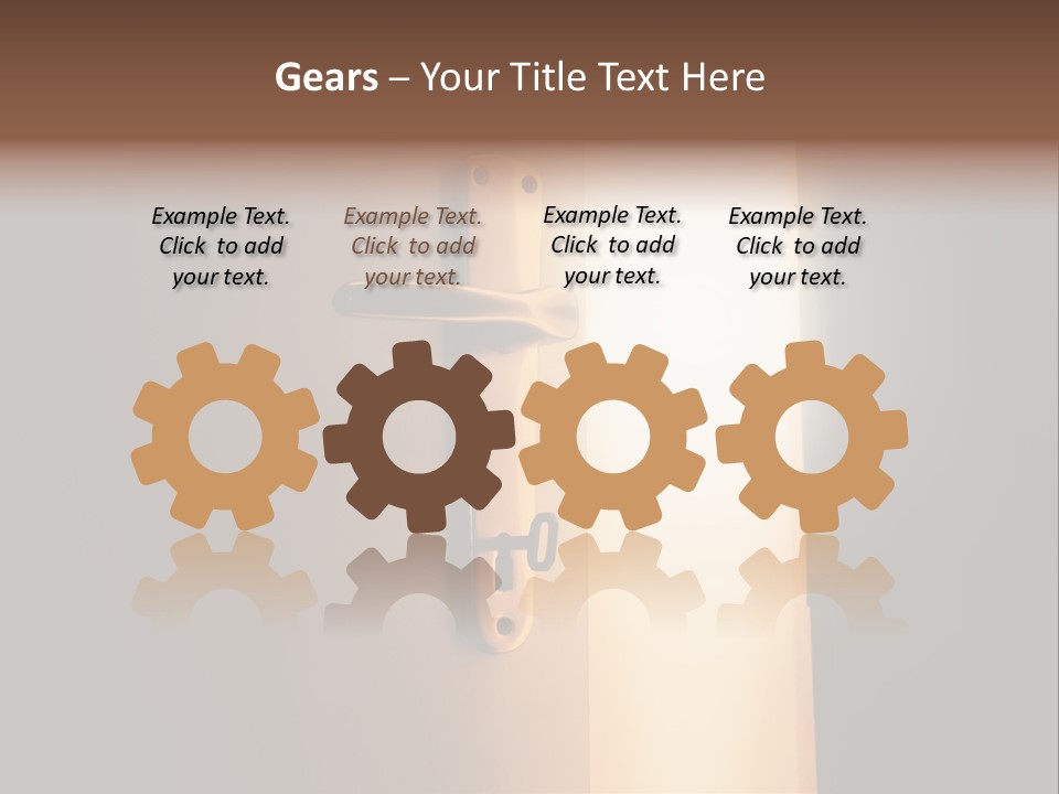 A Door Handle On A Door With A Light Coming Through It PowerPoint Template