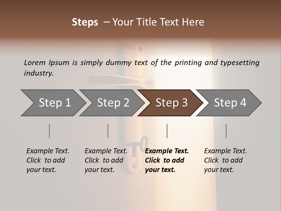 A Door Handle On A Door With A Light Coming Through It PowerPoint Template