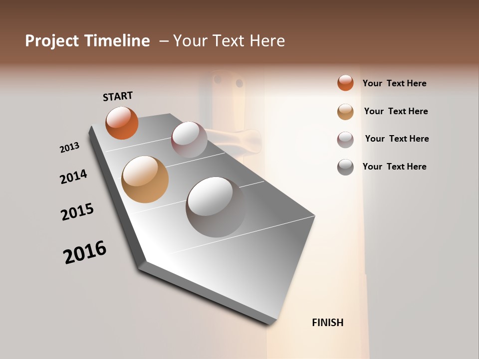A Door Handle On A Door With A Light Coming Through It PowerPoint Template