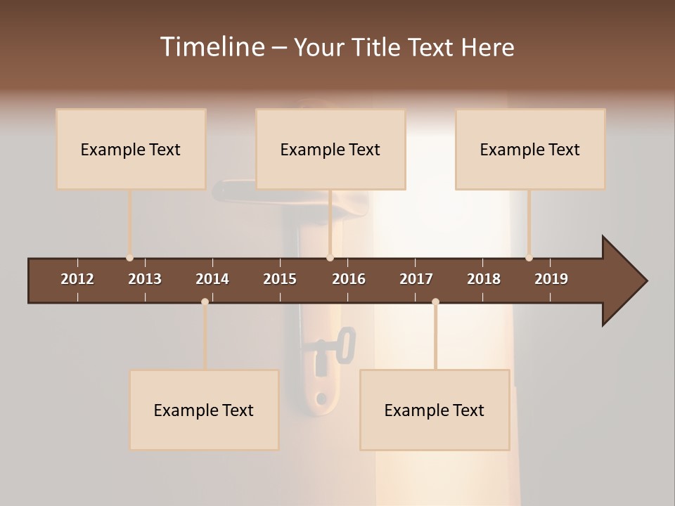 A Door Handle On A Door With A Light Coming Through It PowerPoint Template