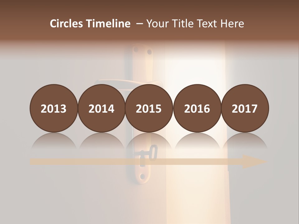 A Door Handle On A Door With A Light Coming Through It PowerPoint Template