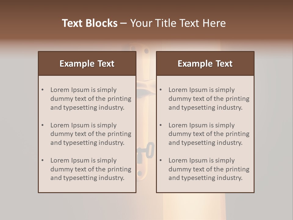 A Door Handle On A Door With A Light Coming Through It PowerPoint Template