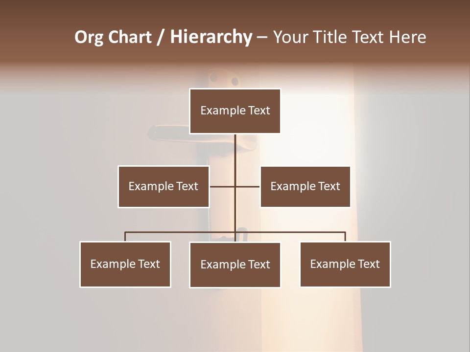A Door Handle On A Door With A Light Coming Through It PowerPoint Template