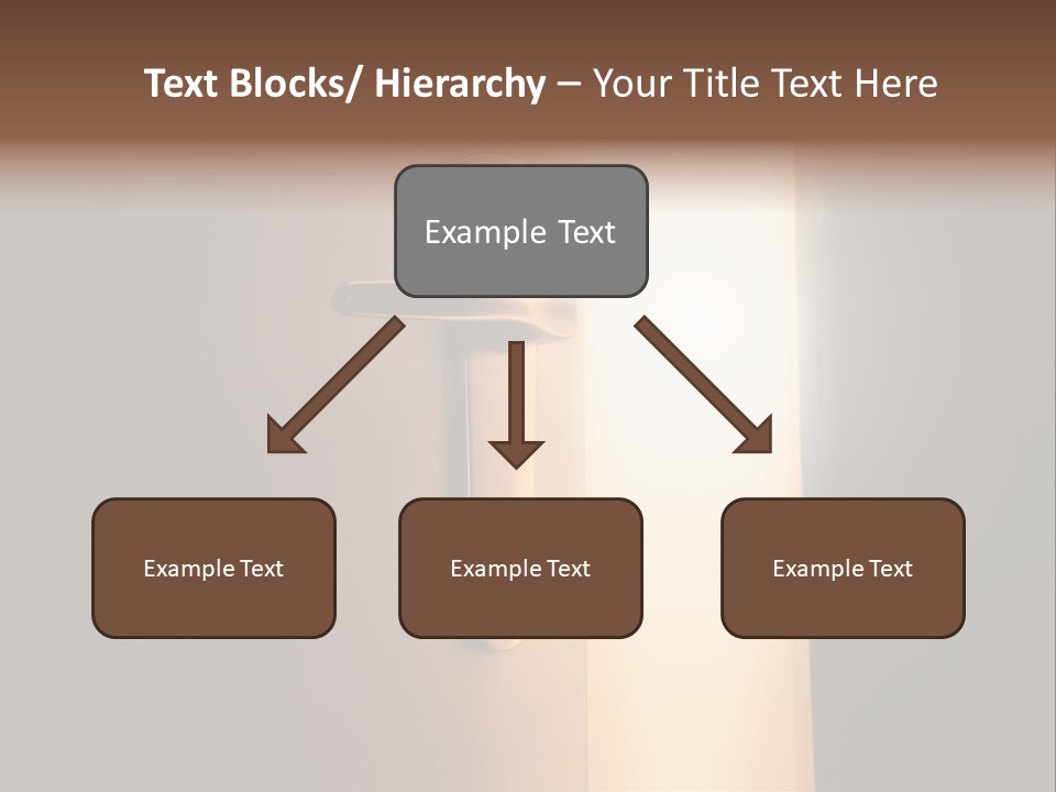 A Door Handle On A Door With A Light Coming Through It PowerPoint Template