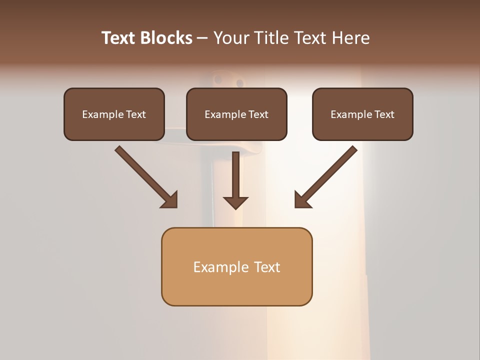 A Door Handle On A Door With A Light Coming Through It PowerPoint Template