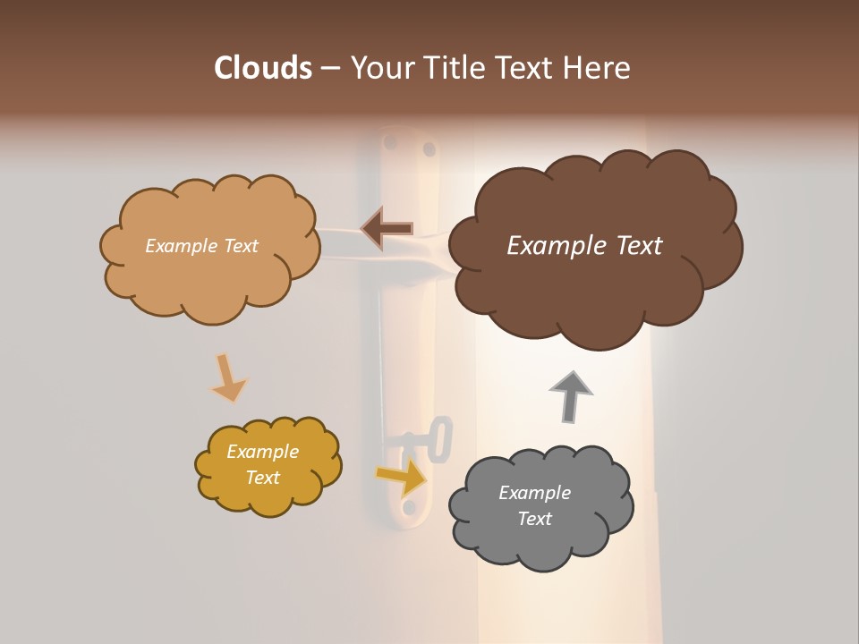 A Door Handle On A Door With A Light Coming Through It PowerPoint Template