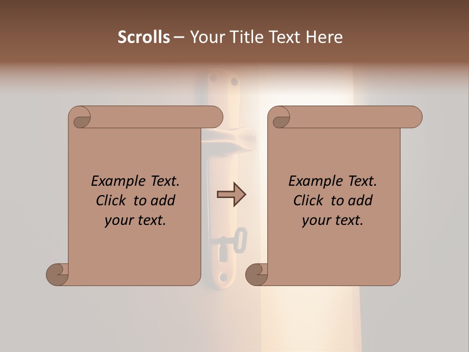A Door Handle On A Door With A Light Coming Through It PowerPoint Template