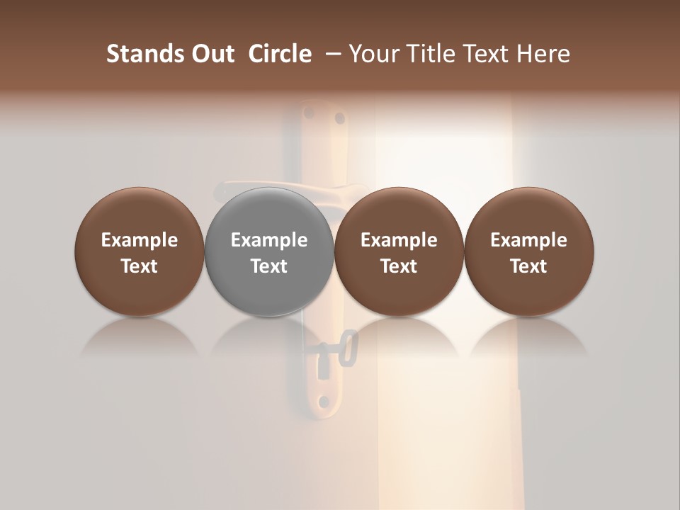 A Door Handle On A Door With A Light Coming Through It PowerPoint Template