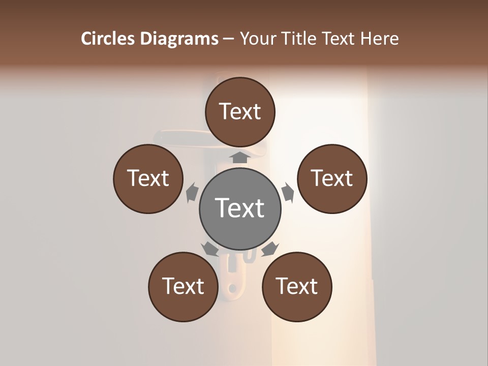 A Door Handle On A Door With A Light Coming Through It PowerPoint Template