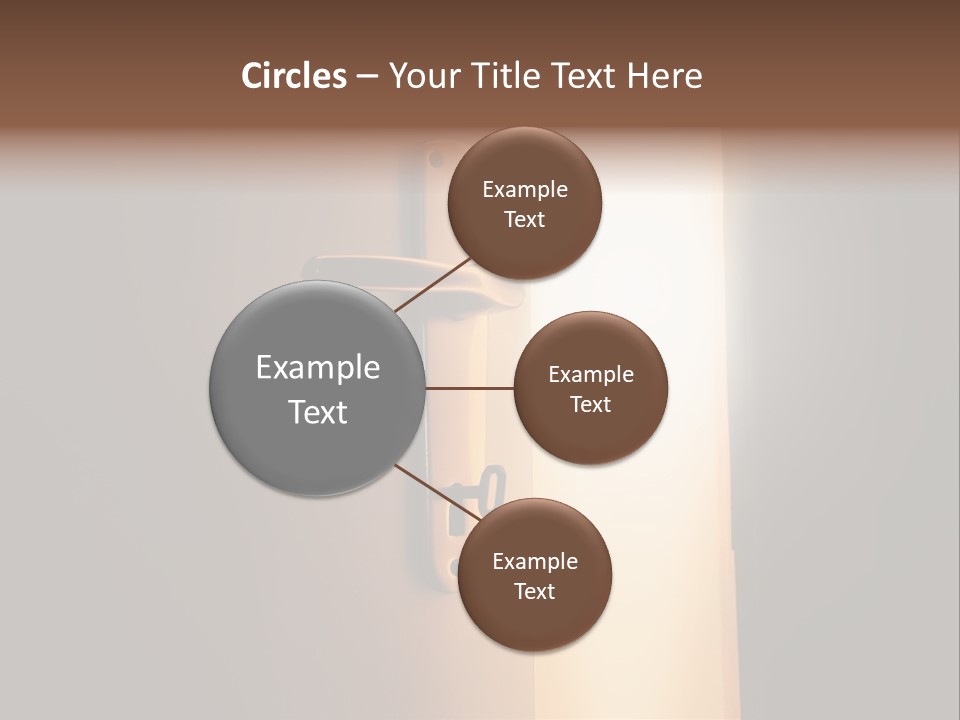 A Door Handle On A Door With A Light Coming Through It PowerPoint Template