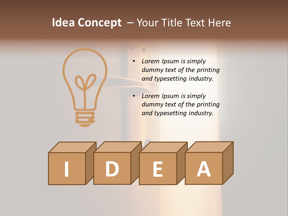 A Door Handle On A Door With A Light Coming Through It PowerPoint Template