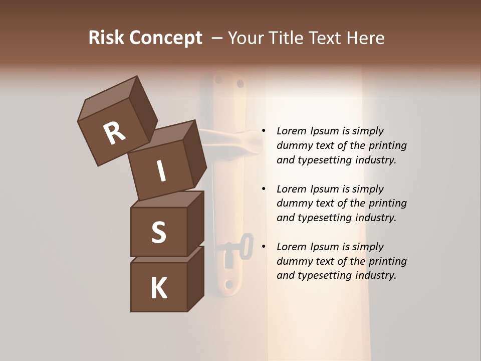 A Door Handle On A Door With A Light Coming Through It PowerPoint Template