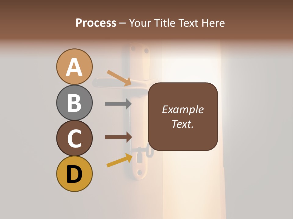 A Door Handle On A Door With A Light Coming Through It PowerPoint Template