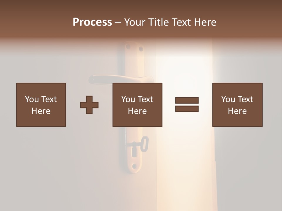A Door Handle On A Door With A Light Coming Through It PowerPoint Template