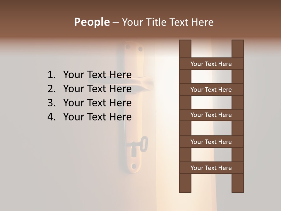 A Door Handle On A Door With A Light Coming Through It PowerPoint Template