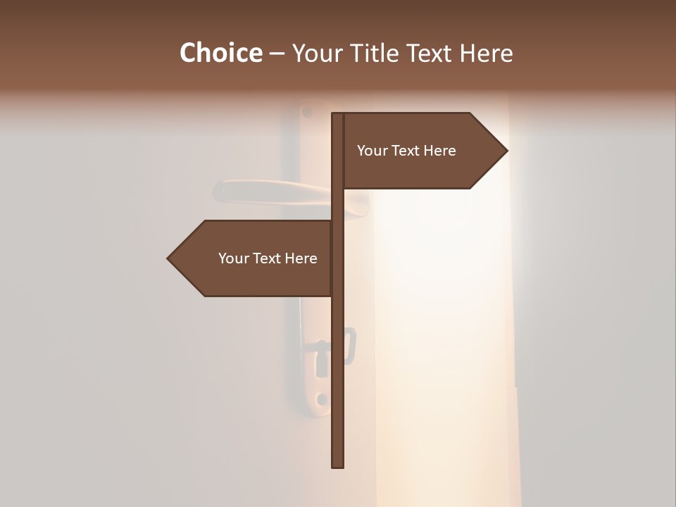 A Door Handle On A Door With A Light Coming Through It PowerPoint Template