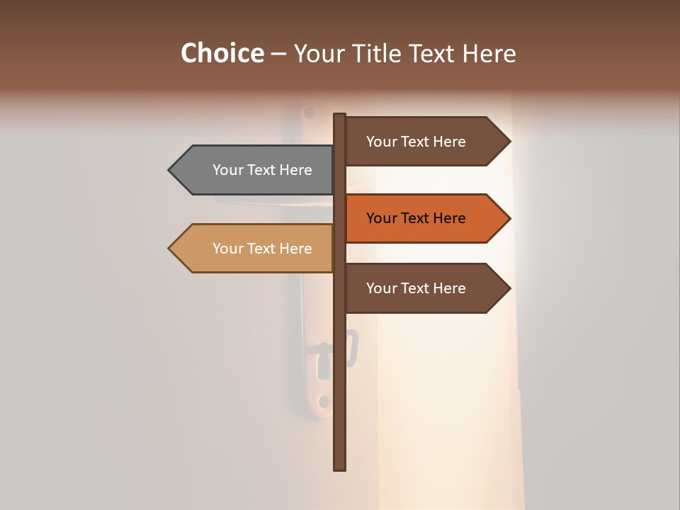A Door Handle On A Door With A Light Coming Through It PowerPoint Template