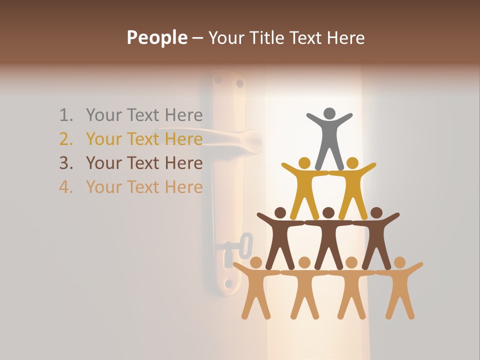 A Door Handle On A Door With A Light Coming Through It PowerPoint Template