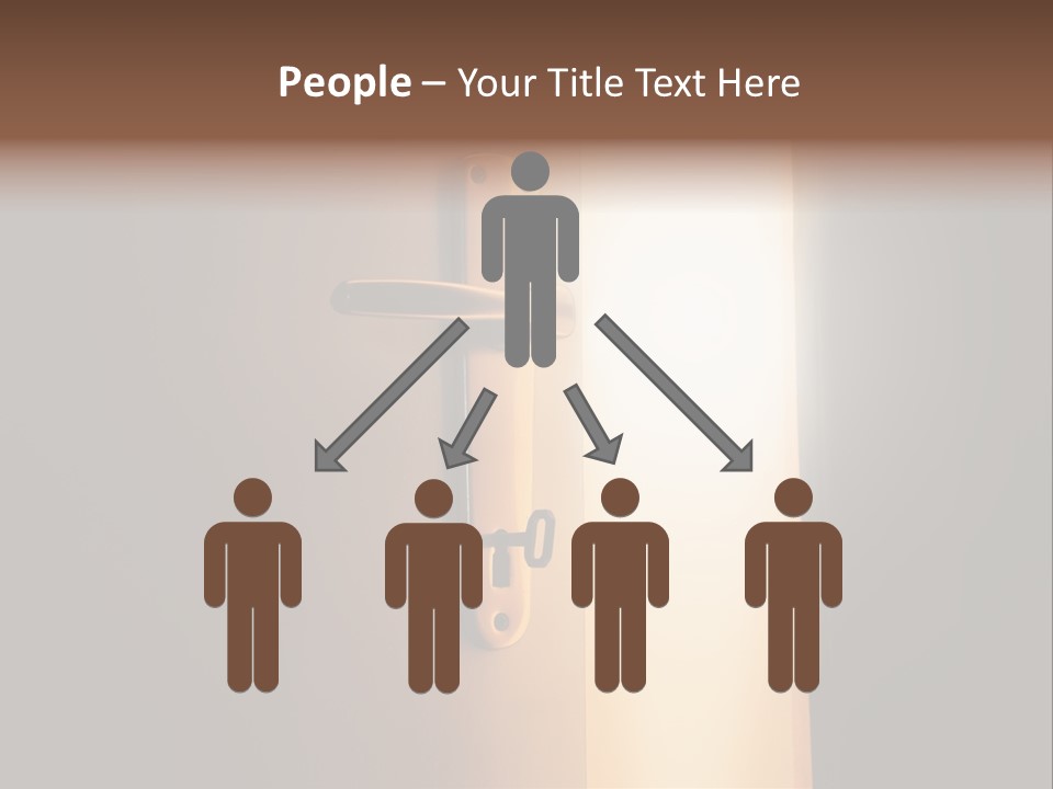 A Door Handle On A Door With A Light Coming Through It PowerPoint Template