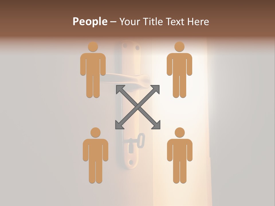 A Door Handle On A Door With A Light Coming Through It PowerPoint Template