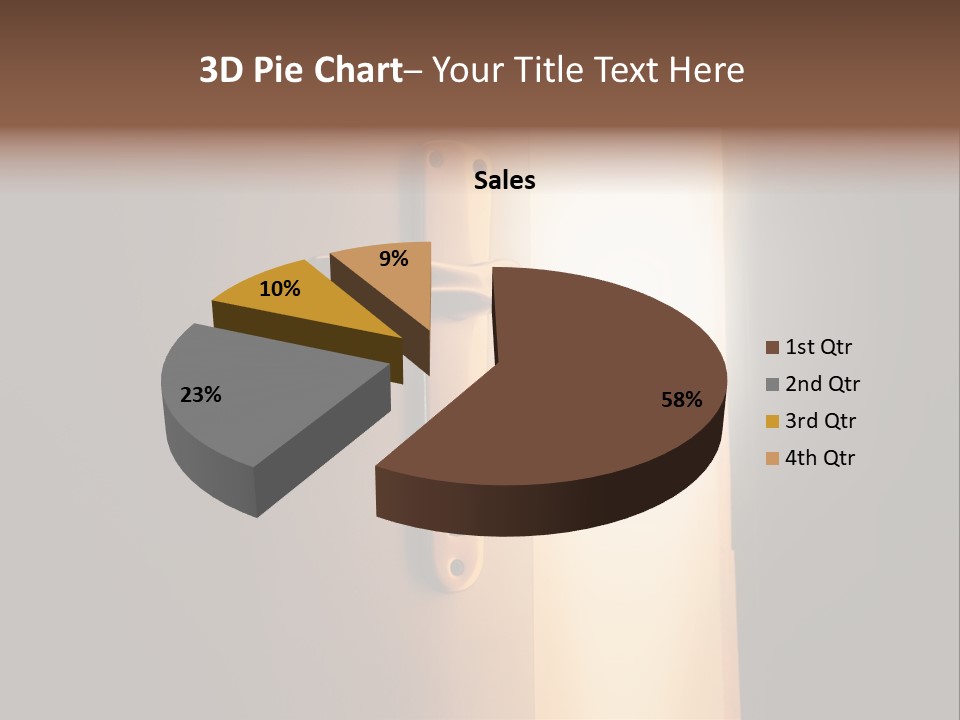 A Door Handle On A Door With A Light Coming Through It PowerPoint Template