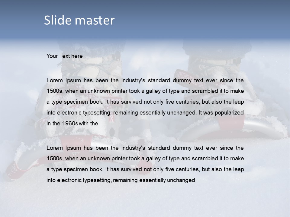 A Person Riding A Snowboard On Top Of Snow Covered Ground PowerPoint Template