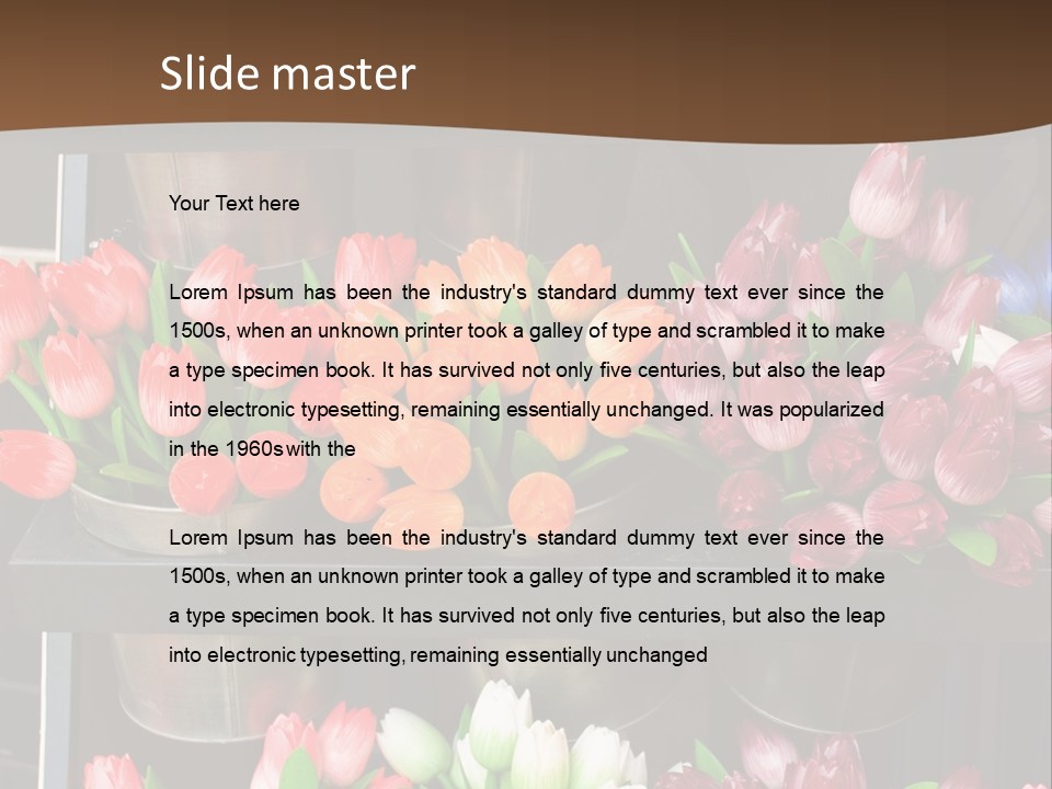 A Bunch Of Flowers That Are On A Shelf PowerPoint Template