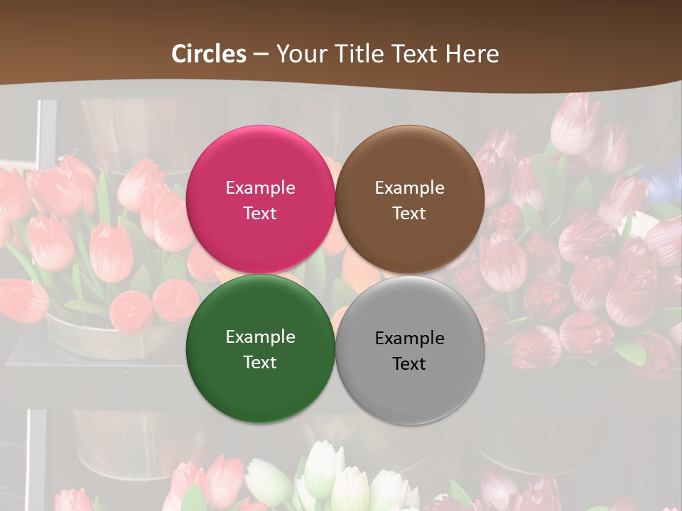 A Bunch Of Flowers That Are On A Shelf PowerPoint Template