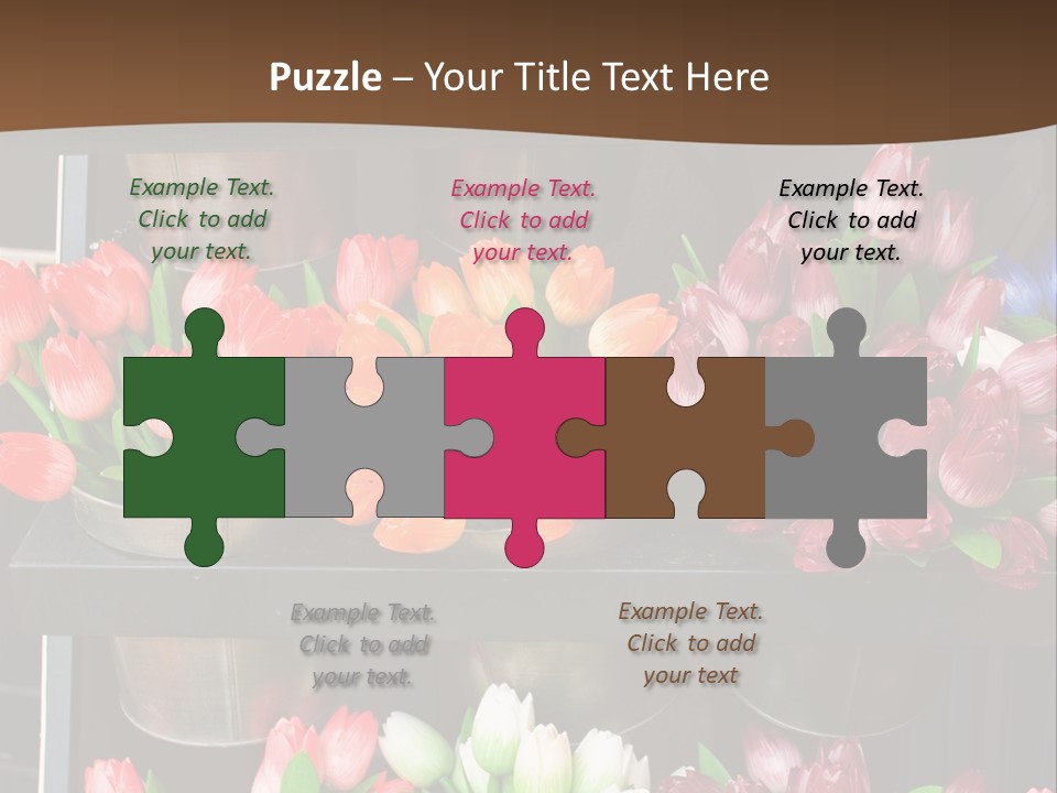 A Bunch Of Flowers That Are On A Shelf PowerPoint Template