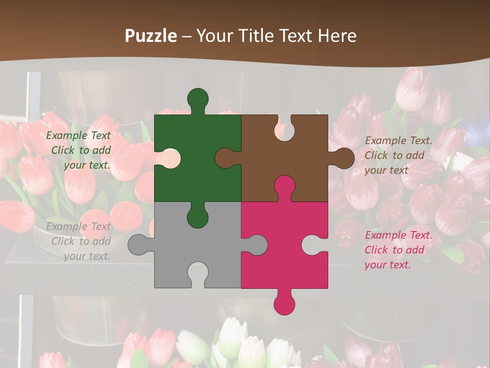 A Bunch Of Flowers That Are On A Shelf PowerPoint Template