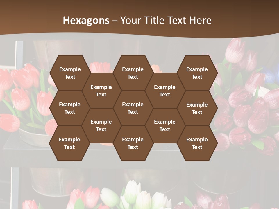 A Bunch Of Flowers That Are On A Shelf PowerPoint Template