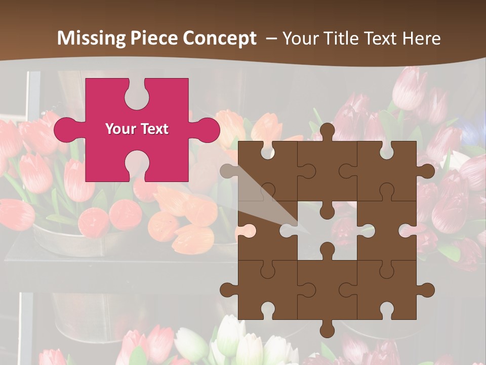 A Bunch Of Flowers That Are On A Shelf PowerPoint Template