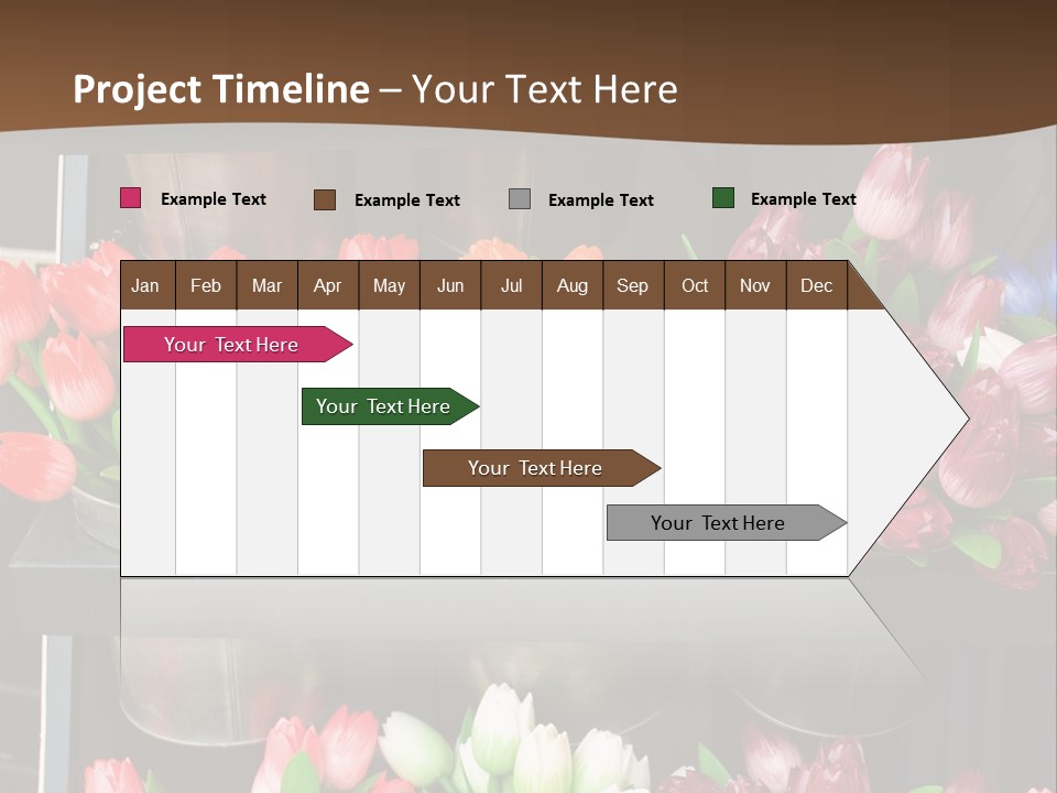A Bunch Of Flowers That Are On A Shelf PowerPoint Template