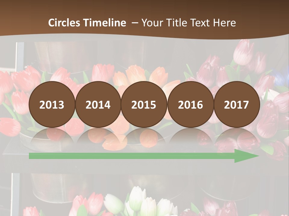 A Bunch Of Flowers That Are On A Shelf PowerPoint Template