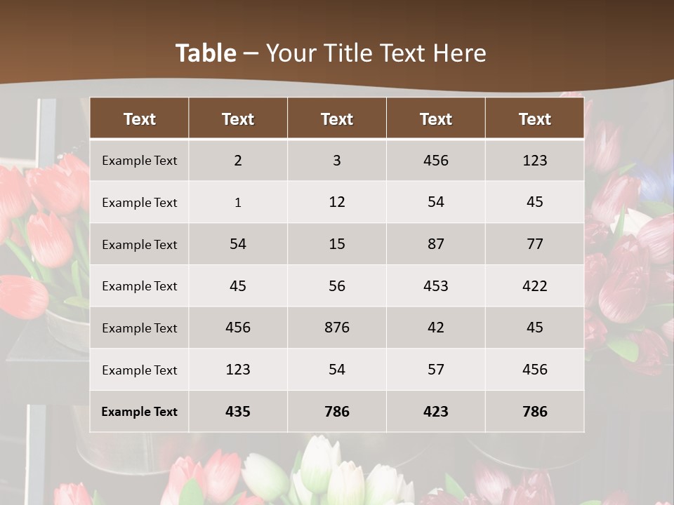 A Bunch Of Flowers That Are On A Shelf PowerPoint Template
