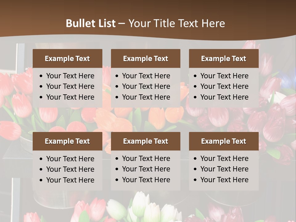 A Bunch Of Flowers That Are On A Shelf PowerPoint Template