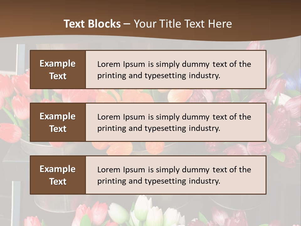A Bunch Of Flowers That Are On A Shelf PowerPoint Template