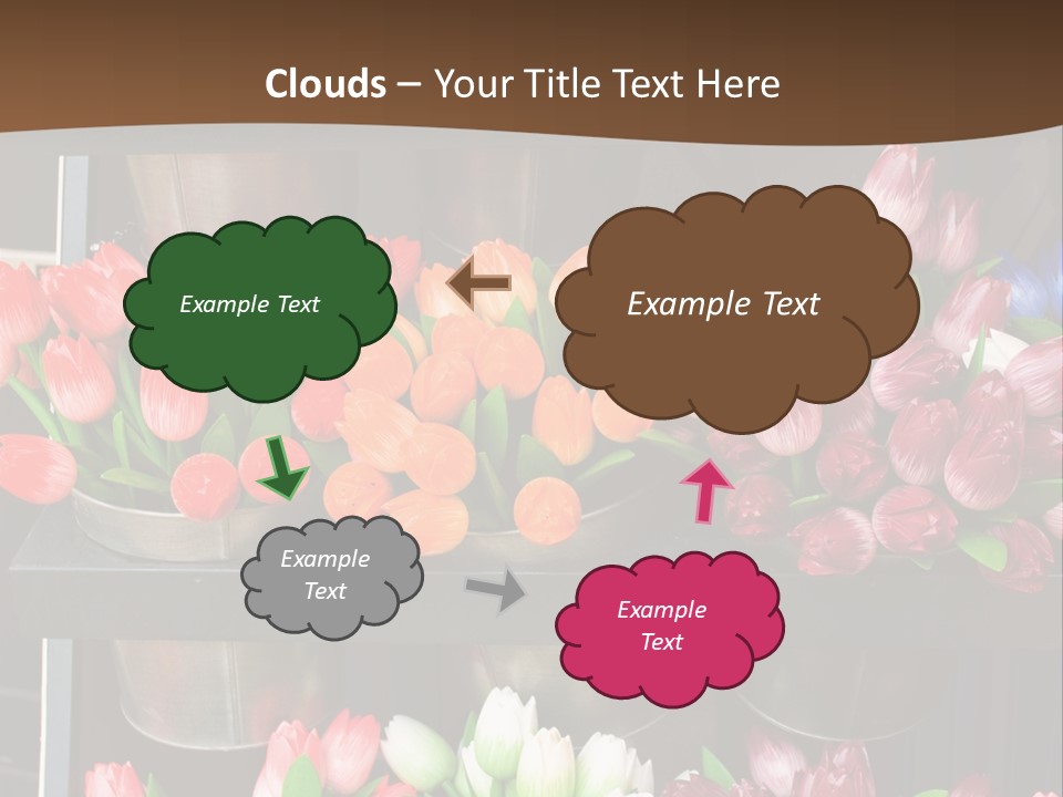 A Bunch Of Flowers That Are On A Shelf PowerPoint Template