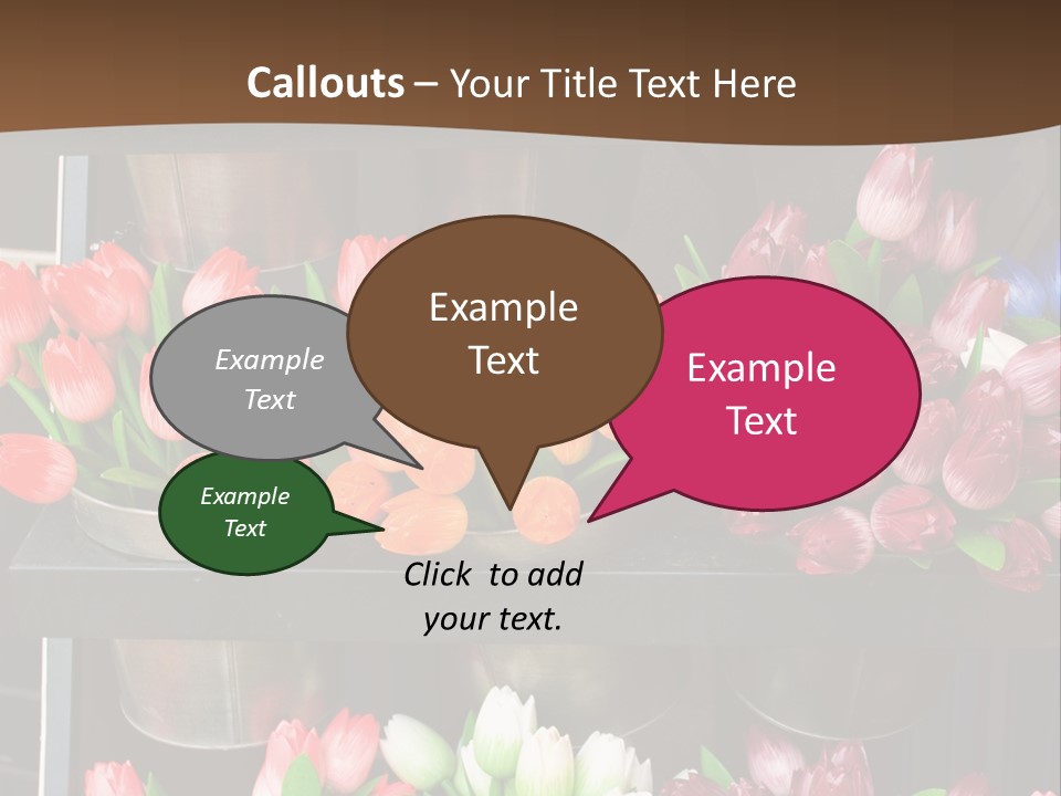 A Bunch Of Flowers That Are On A Shelf PowerPoint Template