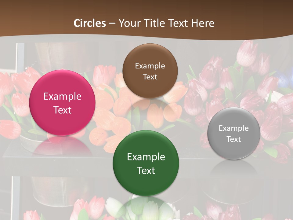 A Bunch Of Flowers That Are On A Shelf PowerPoint Template